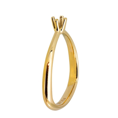 Fingerring med forfræst chaton 585/- ca. 2,86 g Str. 54 til 0,10 ct, 3,0 mm.